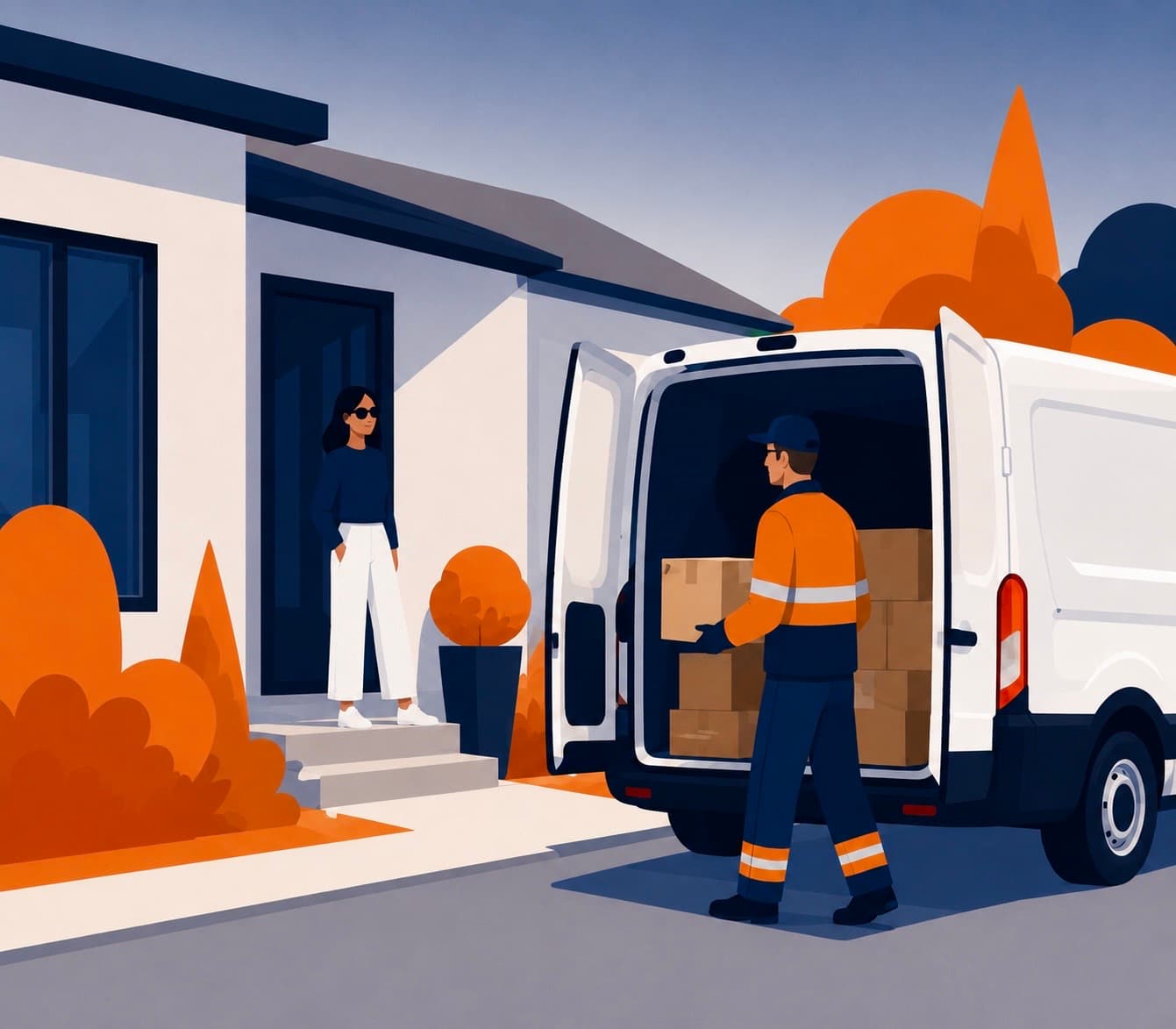 A Recovr operator loading a parcel into a van for an on-demand courier job.